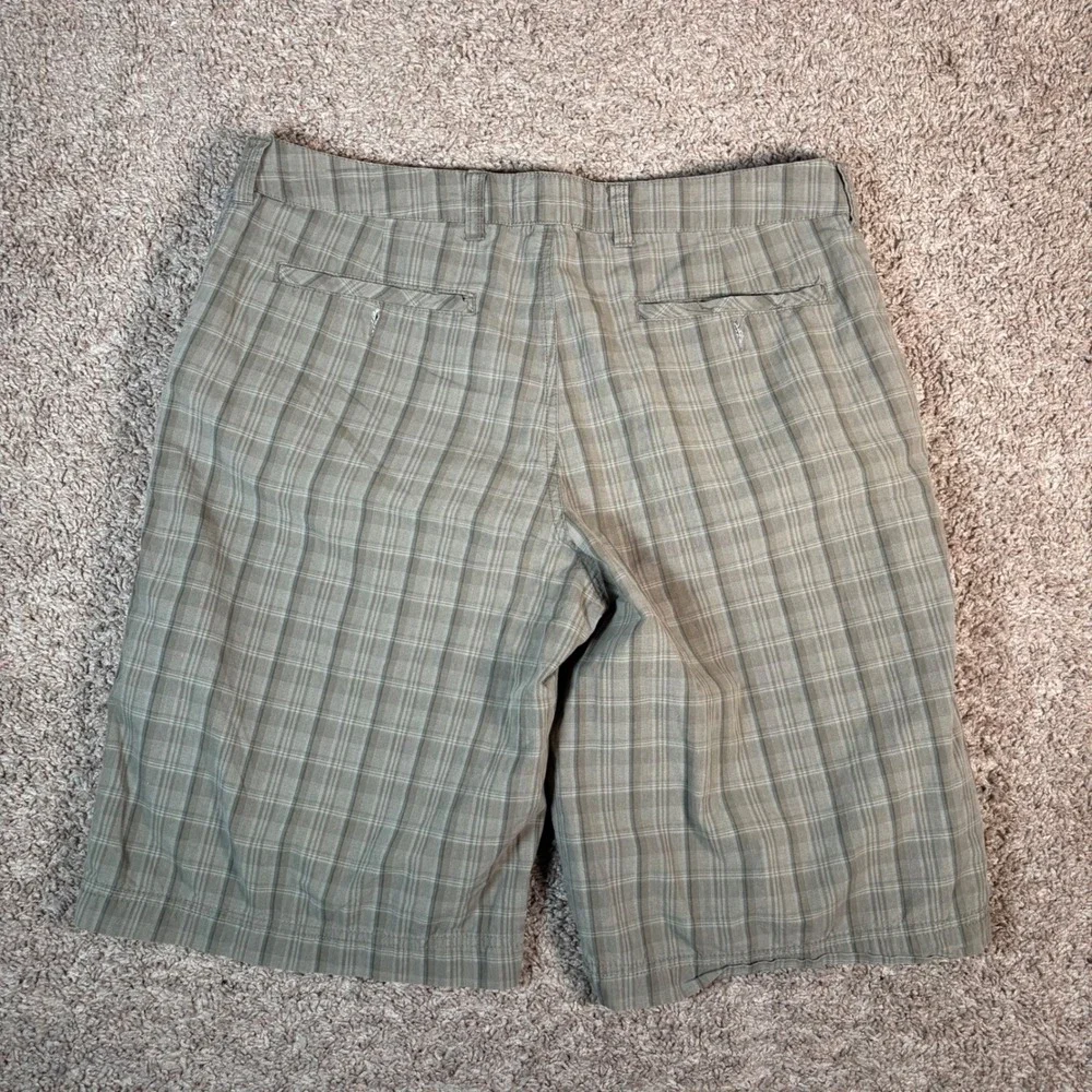 Vintage 90s Ocean Pacific Plaid Chino Shorts Baggy Grunge Skate Olive Size‎ 34
